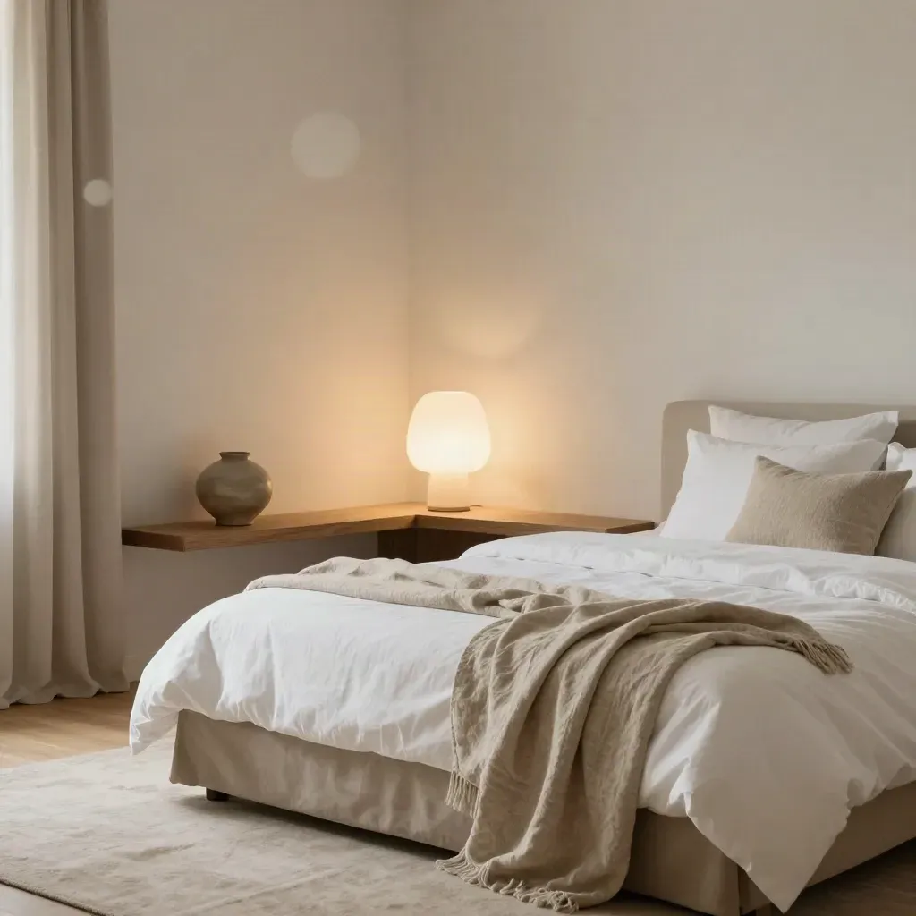 Vignette studio berperabot di Bangsar dengan lampu hangat, selimut lipat dan katil kompak.